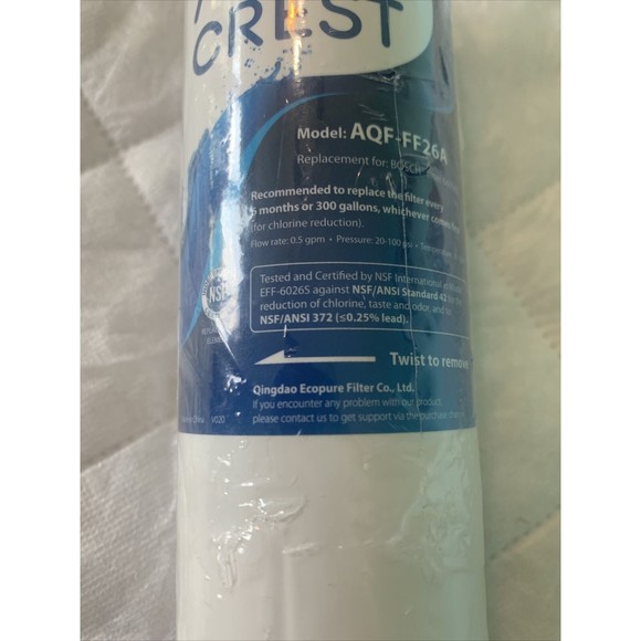 AQUACREST Refrigerator Water Filter Model AQF-FF26A Replacement for BOSCH 640565 - Picture 8 of 12